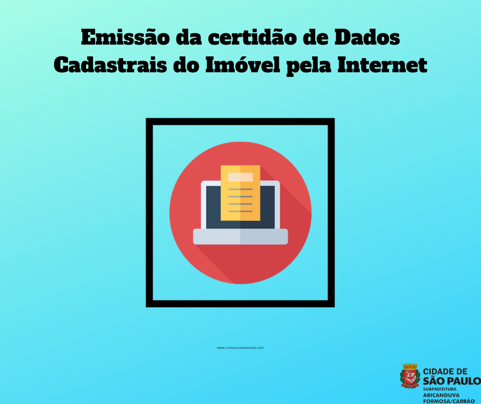 Imagem sobre emissão da certidão de Dados Cadastrais do Imóvel pela Internet